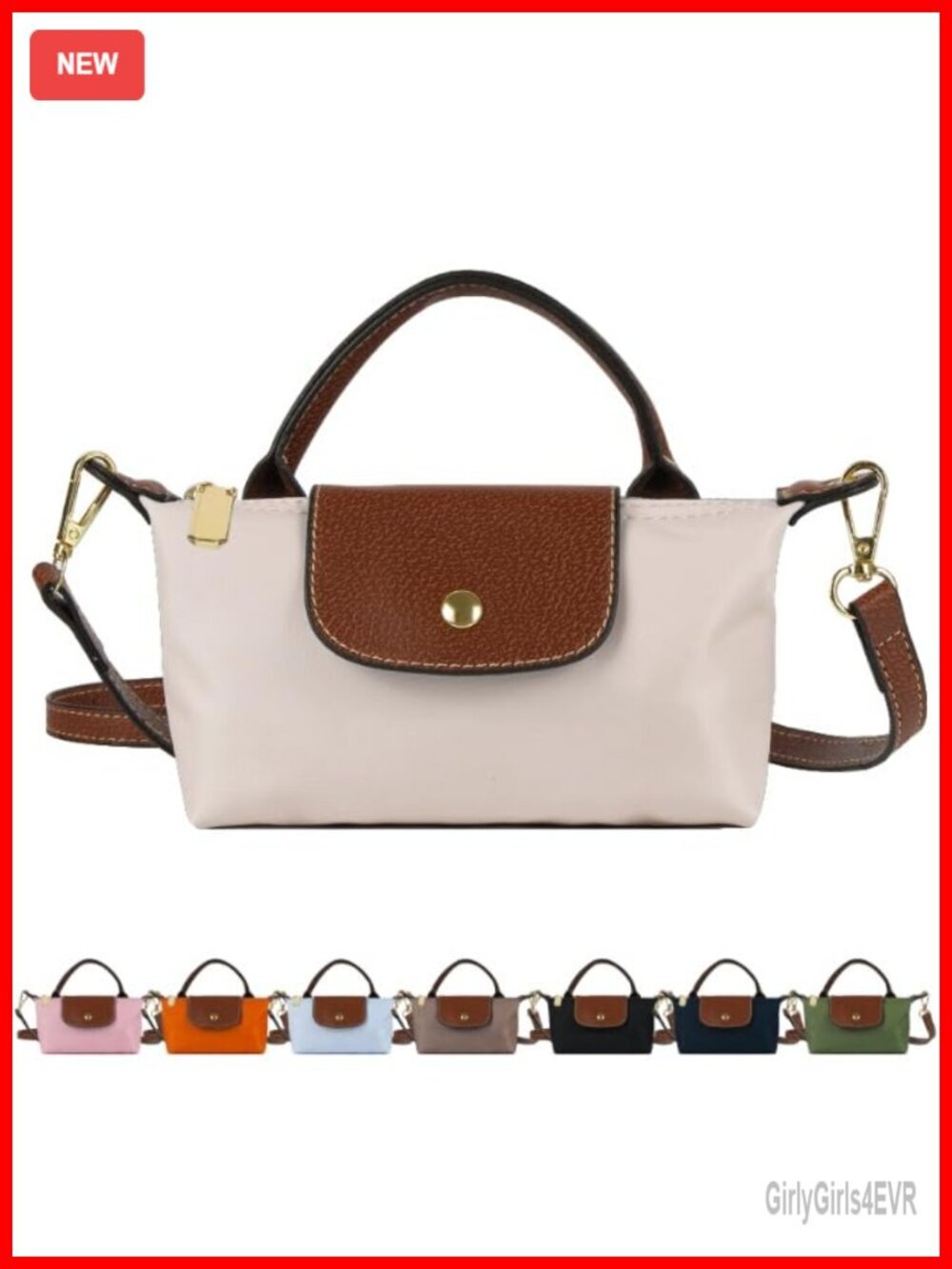 Mini Sling Crossbody Bag with Adjustable Strap, Large Capacity Nylon Purse